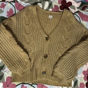 a new day Women’s Tan Cable Knit Cardigan Medium